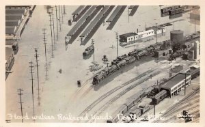 RPPC FLOOD RAILROAD YARDS TRAINS PORTLAND OREGON REAL PHOTO POSTCARD (1940s)