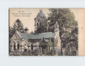 Postcard Entrance to Spring Grove Cemetery, Cincinnati, Ohio