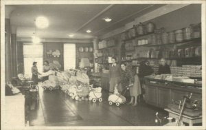 Store Interior Toys Baby Doll Carriages Women Working Real Photo Postcard