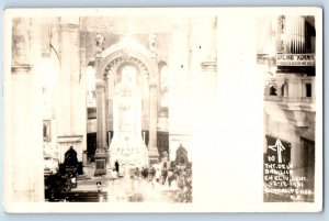 Hidalgo Mexico Postcard Interior of Basilica En El Guadalupe 1931 RPPC Photo