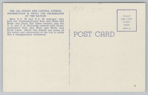 Cheyenne Wyoming~Transportation Center~Night Lights~Bus Depot~Railroads~Linen