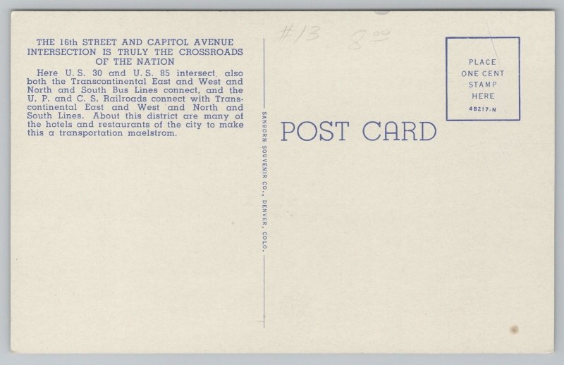 Cheyenne Wyoming~Transportation Center~Night Lights~Bus Depot~Railroads~Linen