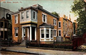 View of Elks Home, Norfolk VA c1909 Vintage Postcard R60