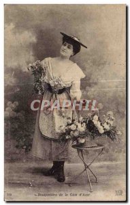 Postcard Old Bouquetiere Cote d Azur Folklore Costume