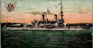 1909 U.S. BATTLESHIP INDIANA SILVER CREEK N.Y. POSTCARD 20-298