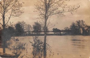 Carlyle ? Illinois Flood High Water Scene Real Photo Vintage Postcard JE359639