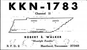 QSL Radio Card From Huntland Tennessee KKN - 1783