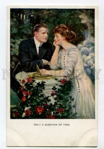 3134533 Lovers Meet in Garden by UNDERWOOD vintage VIENNE PC