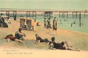 FL-PALM BEACH-BATHING SCENE-PIER-EARLY-R44391