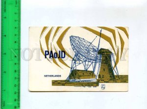 256223 NETHERLANDS PHILIPS 1968 year used QSL card RADIO