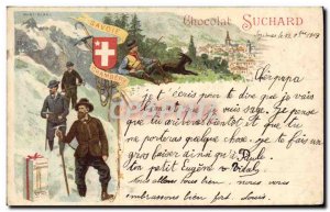 Postcard Old Advertisement Chocolate Suchard Chevre Chambery Savoie