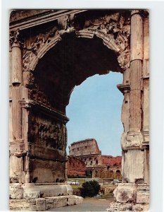 Postcard Arch of Titus & Colosseum Rome Italy