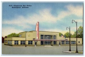 1940 Greyhound Bus Station Exterior Building Birmingham Alabama Vintage Postcard