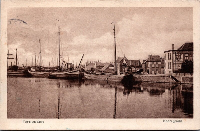 Netherlands Terneuzen Heeregracht Vintage Postcard C091