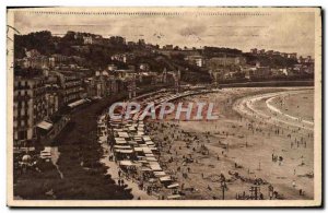 Postcard Old San Sebastian Paseo there Playa de la Concha