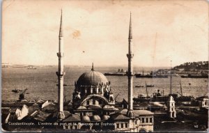 Turkey Istanbul Constantinople L'Entree du Port et la Mosquee Vintage RPPC C296