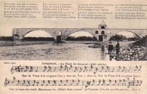 AVIGNON FRANCE POEM & MUSIC SONG POSTCARD