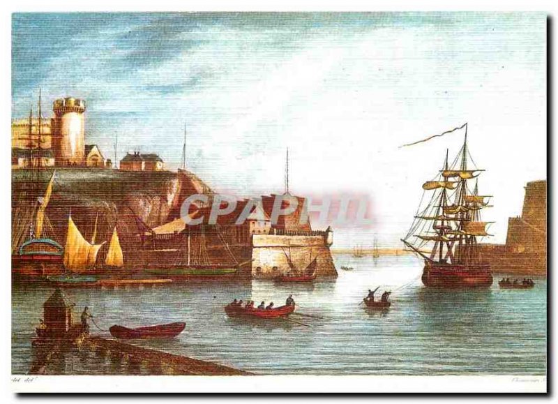 Postcard Modern lithography Britain Old Brest harbor entrance of Chamouin