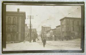 US TOWN STREET VIEW RPPC ANTIQUE REAL PHOTO POSTCARD