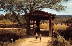 NORTHEAST GEORGIA CENTURY OLD COVERED BRIDGE~CHICAMAUGA CREEK POSTCARD