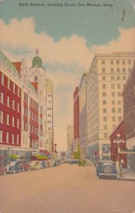 Iowa Des Moines Sixth Avenue Looking South