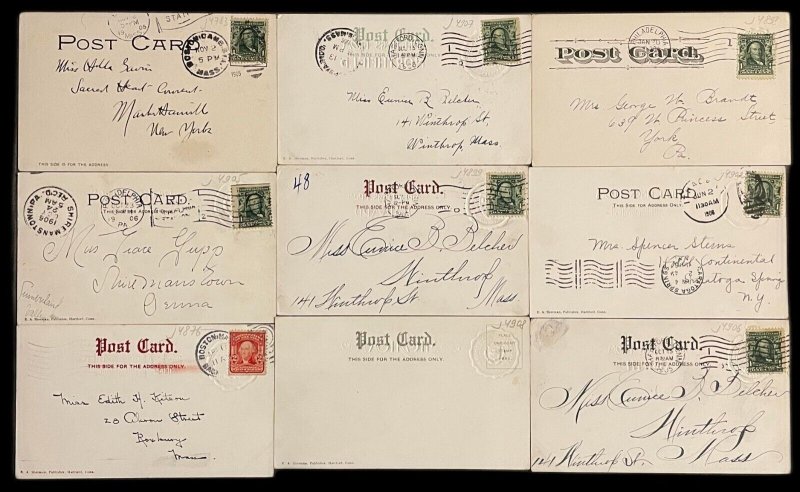 Top rare lot american universities greetings 1905-1908 Harvard studentika seals 