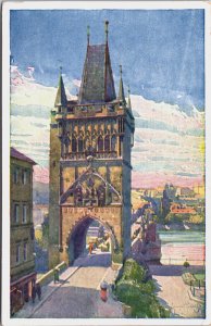 Czech Republic Prague Prag Old Town Bridge Tower Vintage Postcard C095