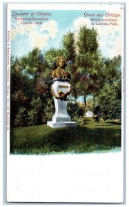 Chicago Illinois IL Postcard Beethoven-Monument Lincoln Park c1905's Antique