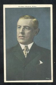 UNITED STATES PRESIDENT WOODROW WILSON VINTAGE PATRIOTIC POSTCARD