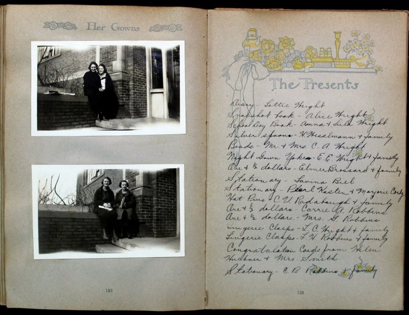 1920 Fall River Wisconsin High School Girl Graduation Memory Scrapbook RPPCs