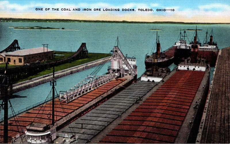 Ohio Toledo One Of The Coal and Iron Ore Loading Docks 1947