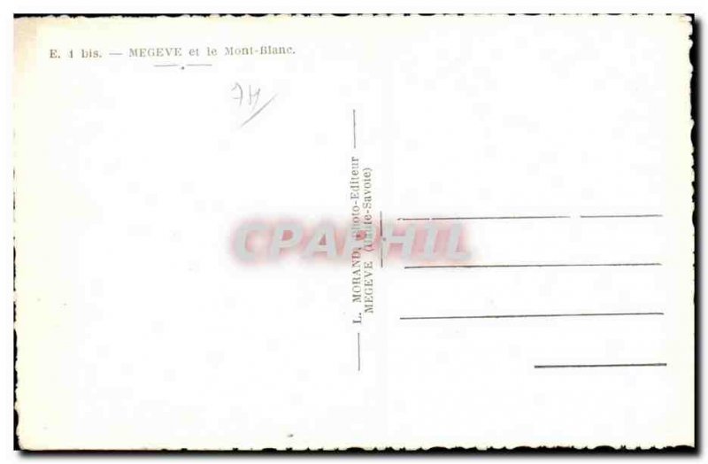 Postcard Modern Megeve and Mont Blanc