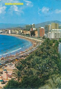Mediterranean Beach Resort Scene - Benidorm, Spain - pm 1975