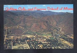 GOLDEN COLORADO SCHOOL OF MINES BIRDSEYE VIEW VINTAGE POSTCARD