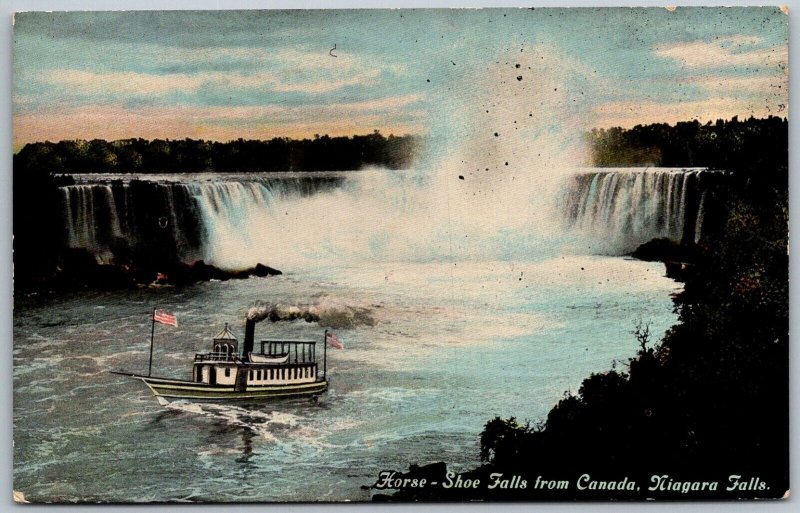 Niagara Falls Canada c1910 Postcard Horse-Shoe Falls Waterfall