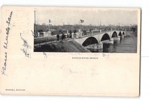 Topeka Kansas KS Postcard 1906 Kansas River Bridge