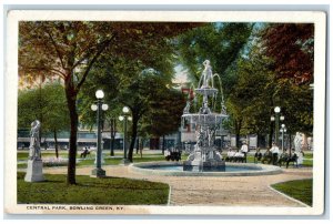 Central Garden Park Fountain Scene Bowling Green Kentucky KY Vintage Postcard 