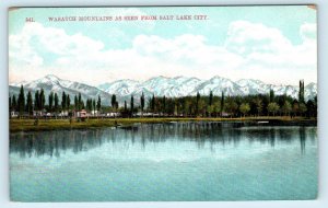 SALT LAKE CITY, UT Utah ~ View of the WASATCH MOUNTAINS c1910s  Postcard 