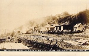 RPPC, AZO Real Photo, Keokuk Water Power Dam, Ia, Bunks, Rail, Msg, Old Postcard