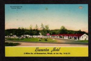 WA View of the BREMERTON Motel WASHINGTON Postcard PC