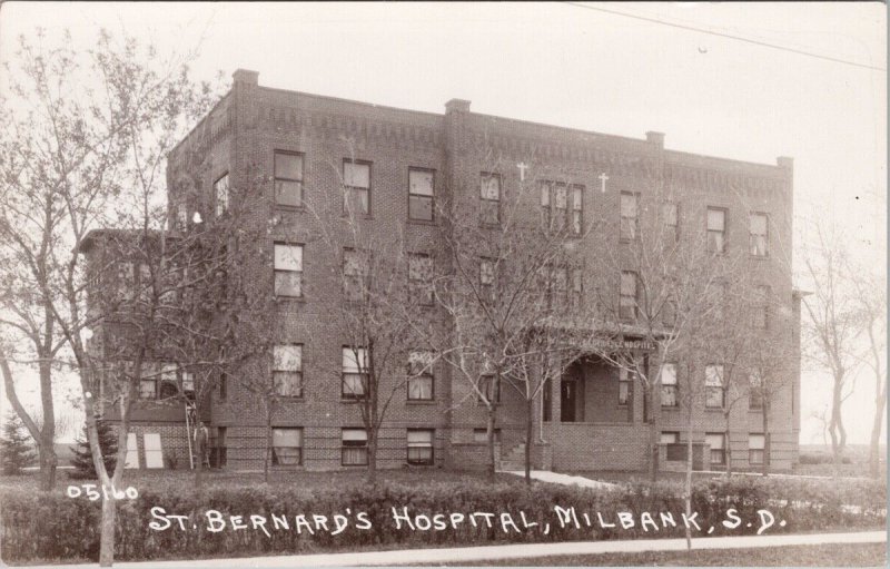 Milbank SD St. Bernard's Hospital South Dakota Unused RPPC Postcard H53a