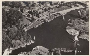 Sailing Boats Swan Hotel Horning Real Photo Postcard