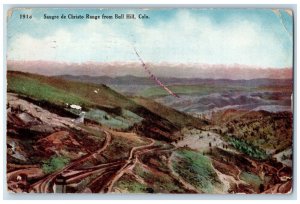 1909 Saugre De Christo Range from Bull Hill Colorado CO 10 Centimes Postcard