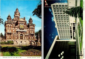 2~4X6 Chrome Postcards Winnipeg, Manitoba Canada  OLD CITY HALL & NEW CITY HALL