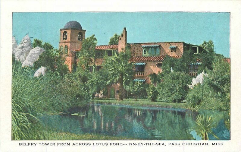 Mississippi Christian Belfry Tower Lotus Pond Inn by the Sea Postcard 22-7982