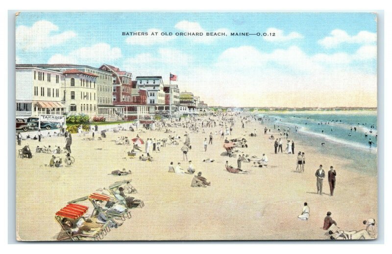 Postcard Bathers at Old Orchard Beach, ME Maine J52