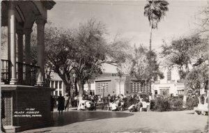 Plaza Hidalgo Matamoros Tamps Mexico Bank National de Mexico RPPC Postcard H61