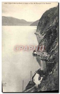 Old Postcard Line of & # 39Aix les Bains Culoz Lake Bourget and tunnels