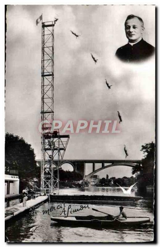 Modern Postcard of Diving & # 39Abbe Simon 1957 International Cup nataton Row...