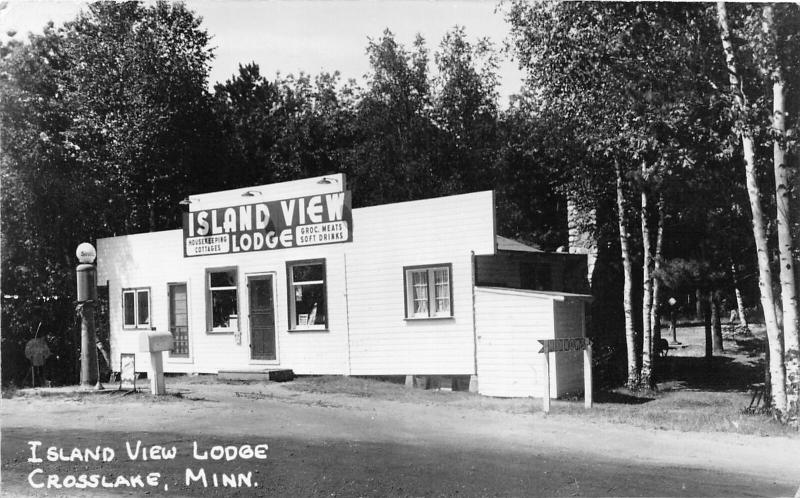 F36/ Crosslake Minnesota RPPC Postcard c1940s Island View Lodge Roadside